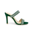 thumbnail image 3 of BLISSFUL STEP Sandales Mules à Talon Aiguille Haut à Bout Ouvert pour Femme Vert Émeraude 6, 3 of 7