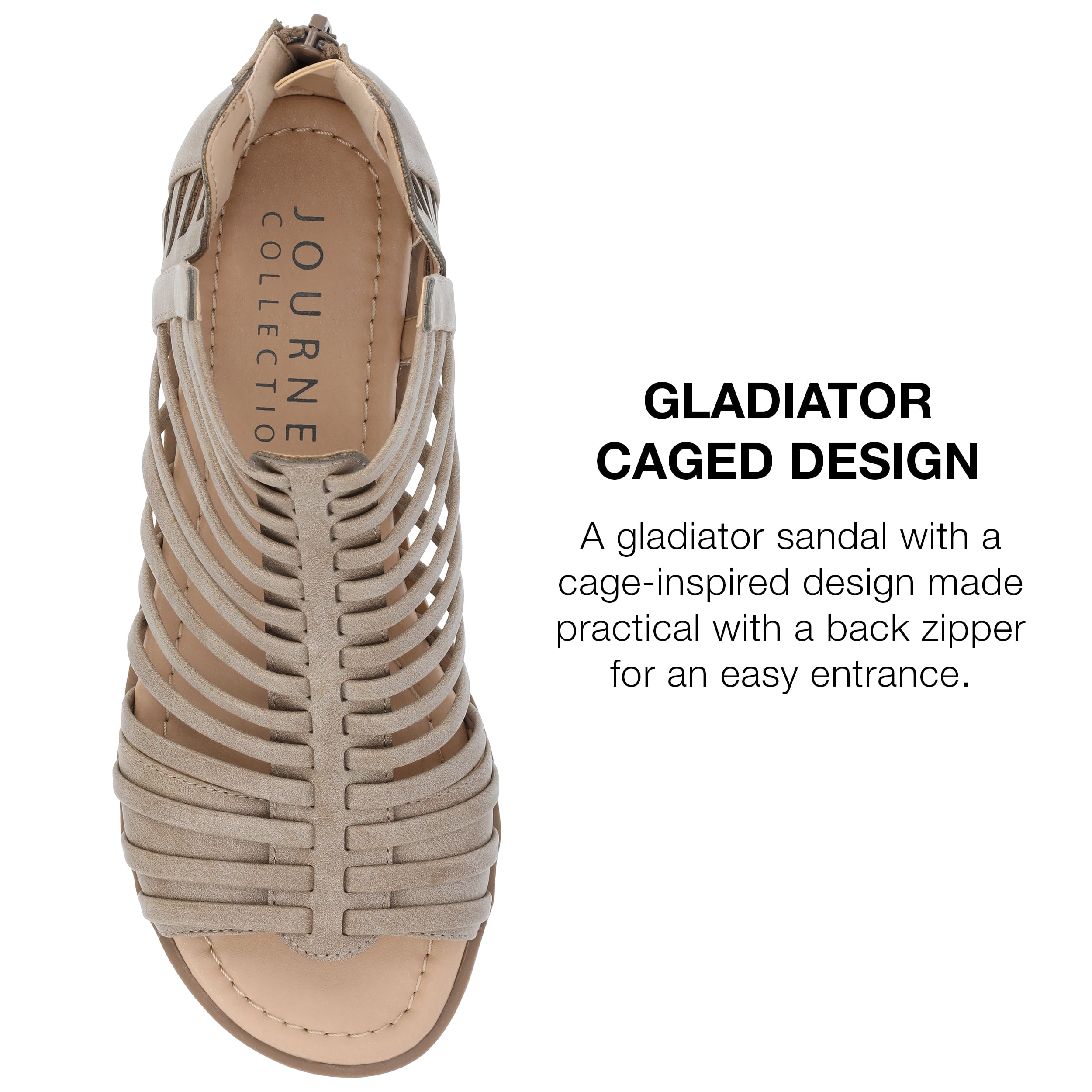 Journee Women's Delilah Tru Comfort Gladiator Wedge Sandals, Wide Width Available