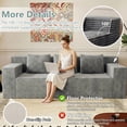 thumbnail image 3 of LUCKHAO 71" Loveseat Sofa, Corduroy Cloud Couch Boneless Sofa with Wide Armrests, , 2-Seater Sofa with Throw Pillows, Upholstered Deep Seat, No Assembly Required, Light Gray, 3 of 6