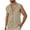 Khaki, variant on Dovford Men's Cuban Guayabera Linen Shirts Men's Summer Beach Tank Tops Sleeveless Button Up Shirt Casual Cotton Linen Tank Shirts