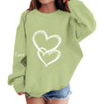 thumbnail image 3 of AUDeals Girls Cotton Love Heart Sweatshirt - Round Neck Long Sleeve Loose Fit Pullover Top for Kids Spring Fall Casual Wear, 3 of 6