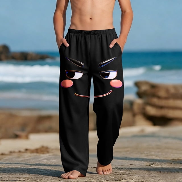 Pantalones largos para niños y niñas, de moda, estampados, casuales, de playa, con bolsillos.