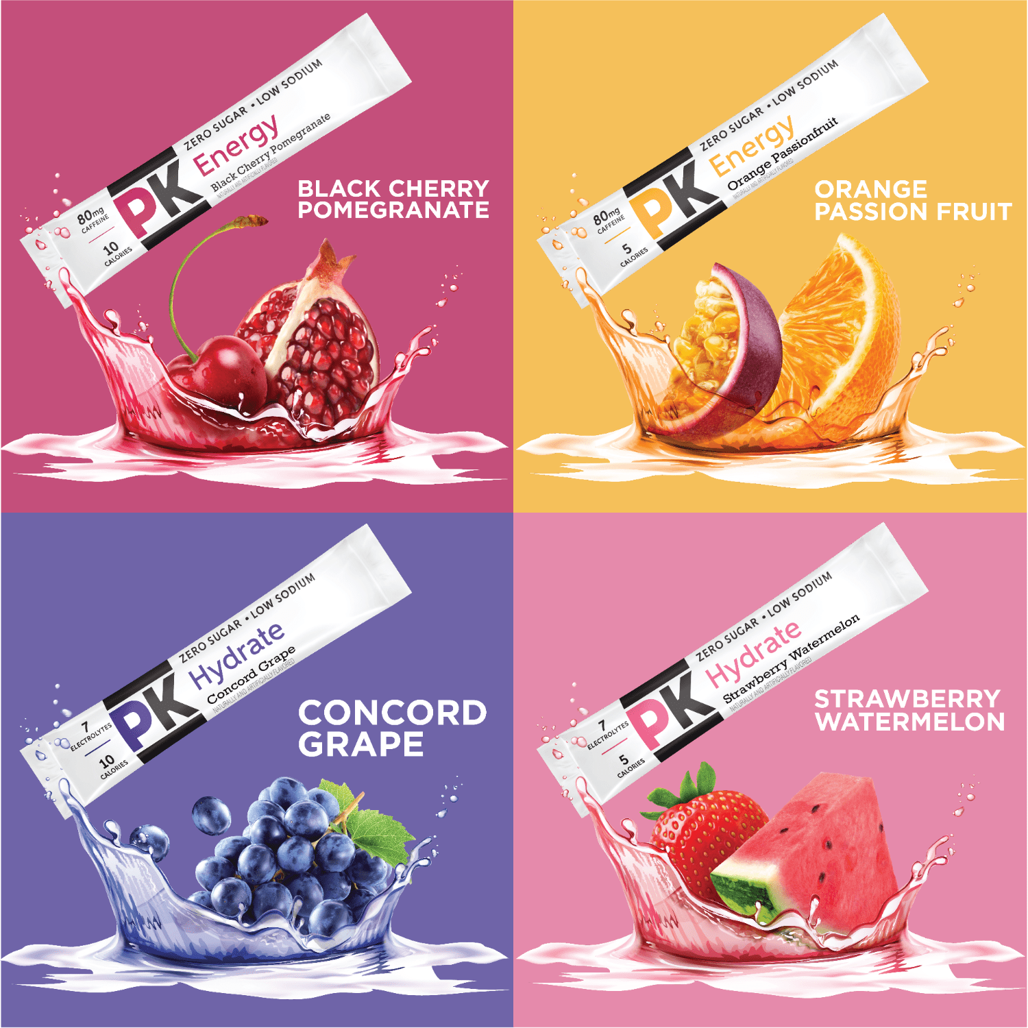 Pure Kick Energy & Hydration Electrolyte Powdered Drink Mix Variety pack, 30 Count Packets