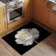 thumbnail image 3 of Flower Black Bathroom Mats 2x3 FT, Non Slip Small Kitchen Mat, Gold White Abstract Floral Aesthetic Washable Soft Backed Front Door Throw Rugs Non-Shedding Indoor Outdoor Doormat for Entryway Sink, 3 of 8