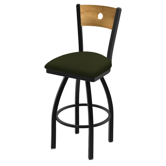 830 Voltaire 36" Swivel Counter Stool with Black Wrinkle Finish, Medium Back and Canter Pine Seat