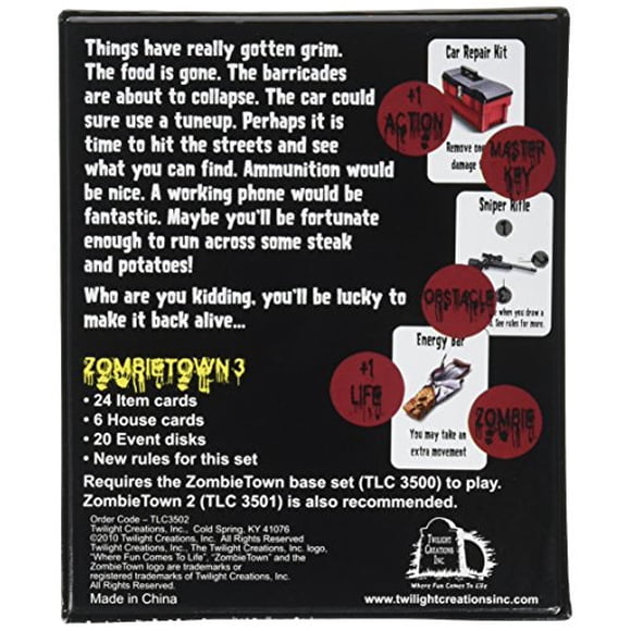 Twilight Creations Zombietown 3 Jeu de Société