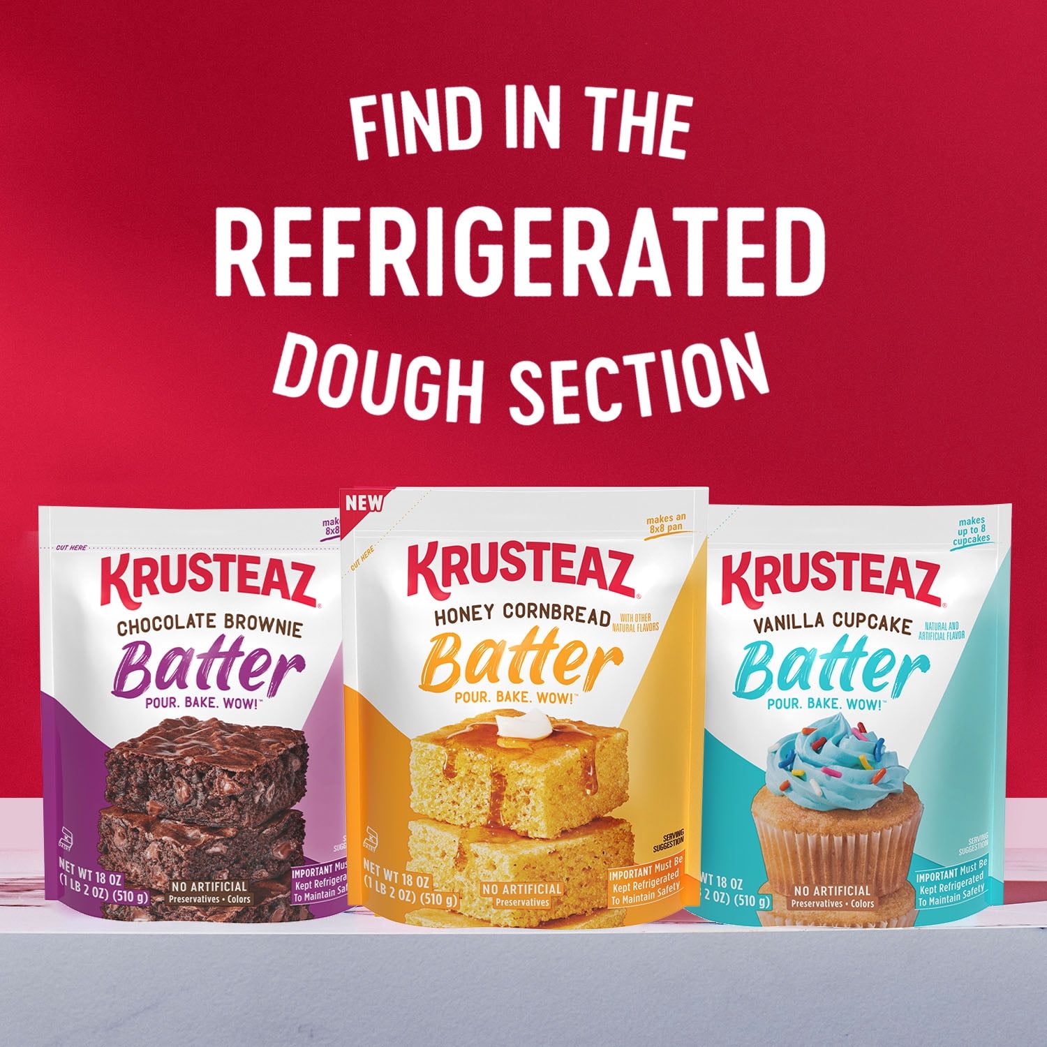 Krusteaz Refrigerated Chocolate Brownie Batter, 18 oz Package
