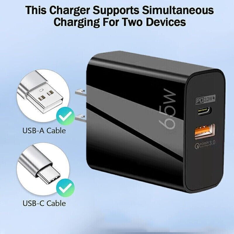 Samsung Chargeur rapide Samsung, Xiaomi, Android 65W, USB Type-C