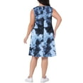 thumbnail image 3 of Agnes Orinda Women's Plus Size Summer Dress Crew Neck Sleeveless Beach Midi Sundress with Pockets 4X Black Grey, 3 of 5