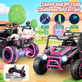thumbnail image 3 of Funcid 24 Volt 2-Seater Ride on Toys, Ride on Cars with Remote Control, Metal Frame, 2 XL Electric Car for Kids, Power Car Wheels, UTV w/ Bluetooth, Music, 3 Speeds, Spring Suspension, Pink, 3 of 7