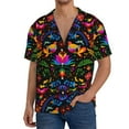 thumbnail image 3 of Haiem Mexican Flower Traditional1 Men's Casual Shirts Short Sleeve Button Down Shirts Fashion Textured Summer Beach Shirt-XX-Large, 3 of 7