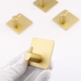 thumbnail image 4 of Ganchos adhesivos de acero inoxidable de alta resistencia, elegantes ganchos de pared inoxidables para cocina, baño y puerta (4 unidades), 4 of 4