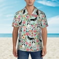thumbnail image 5 of Husky Dogs Puppy Flower Floral Men'S 3d Print Casual Button Down Shirts, Novelty Hawaiian Short Sleeves L, 5 of 7