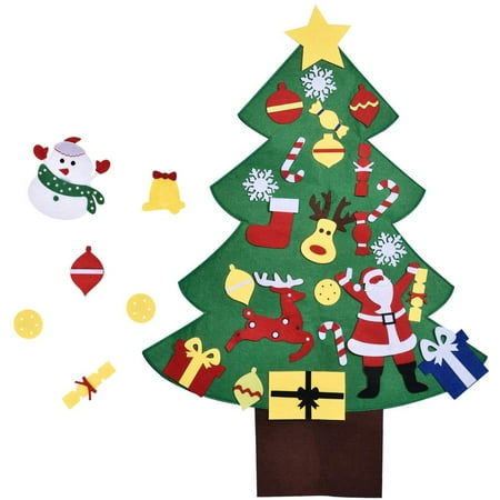 3FT DIY Christmas Tree for Kids with 28PCs Felt Ornaments, Classroom Door & Wall Decorations, DIY Toys, Party Favor