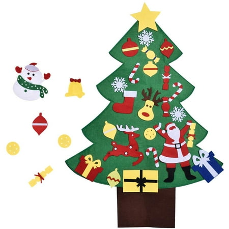 Door Frame Christmas Decorations 3FT DIY Christmas Tree for Kids with 28PCs Felt Ornaments, Classroom Door & Wall Decorations, DIY Toys, Party Favor F-275 ()