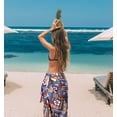 thumbnail image 3 of HAPPY BAY Women's Coverups Bikinis Swim Cover up Swimwear Beach Wraps Beachwear Summer Vacation Long Sarong for Women One Size Royal, Floral, 3 of 5