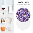 thumbnail image 6 of Lsque Skull colorful mushroom Pattern 4" Drink Coasters Set of 4, PVC Leather Absorbent Coasters, Table Coaster Set Decorative Coffee Cup Coasters Housewarming Gift -Round Shape, 6 of 6