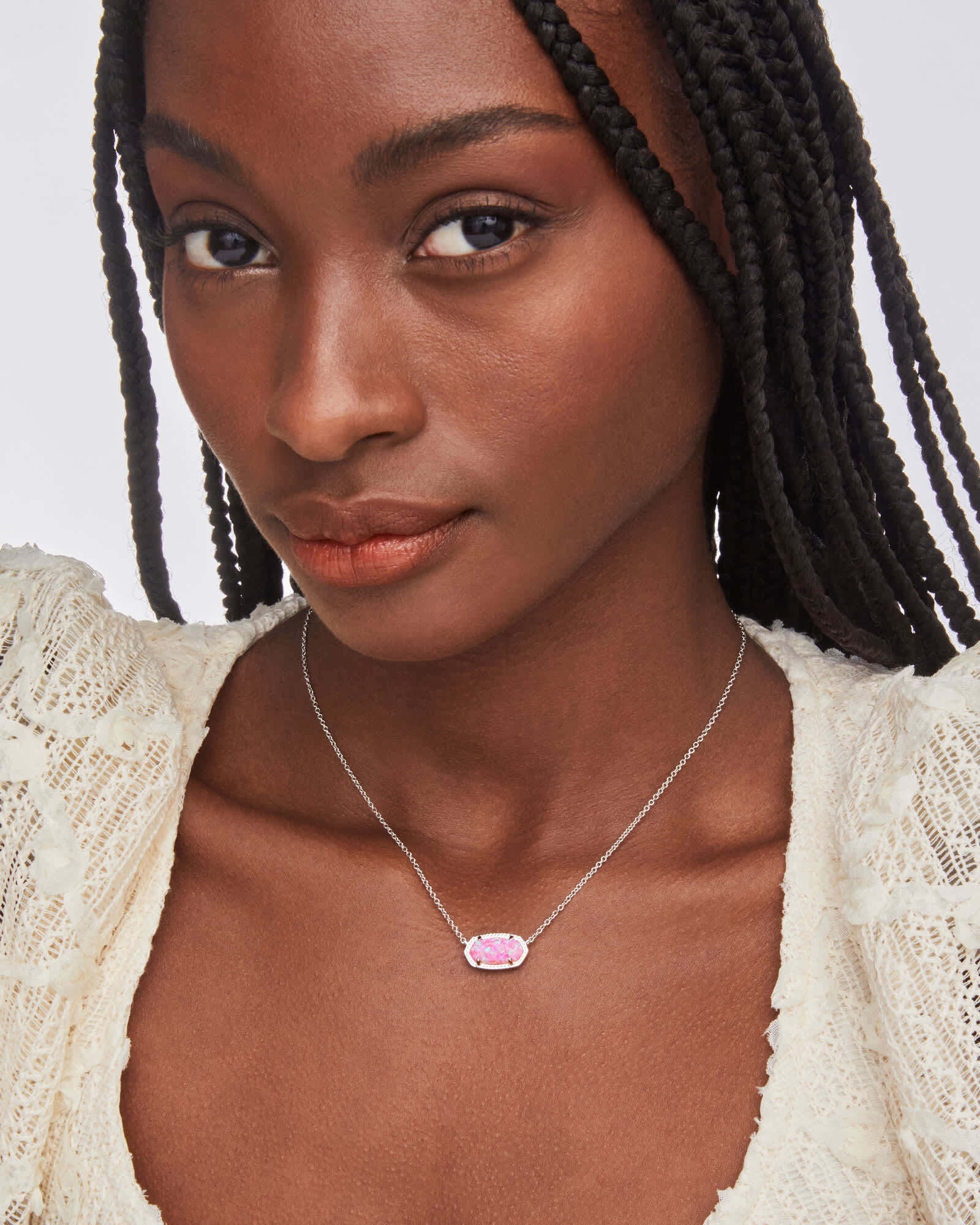 Kendra Scott Elisa Short Pendant Necklace Gold Carnation Kyocera Opal