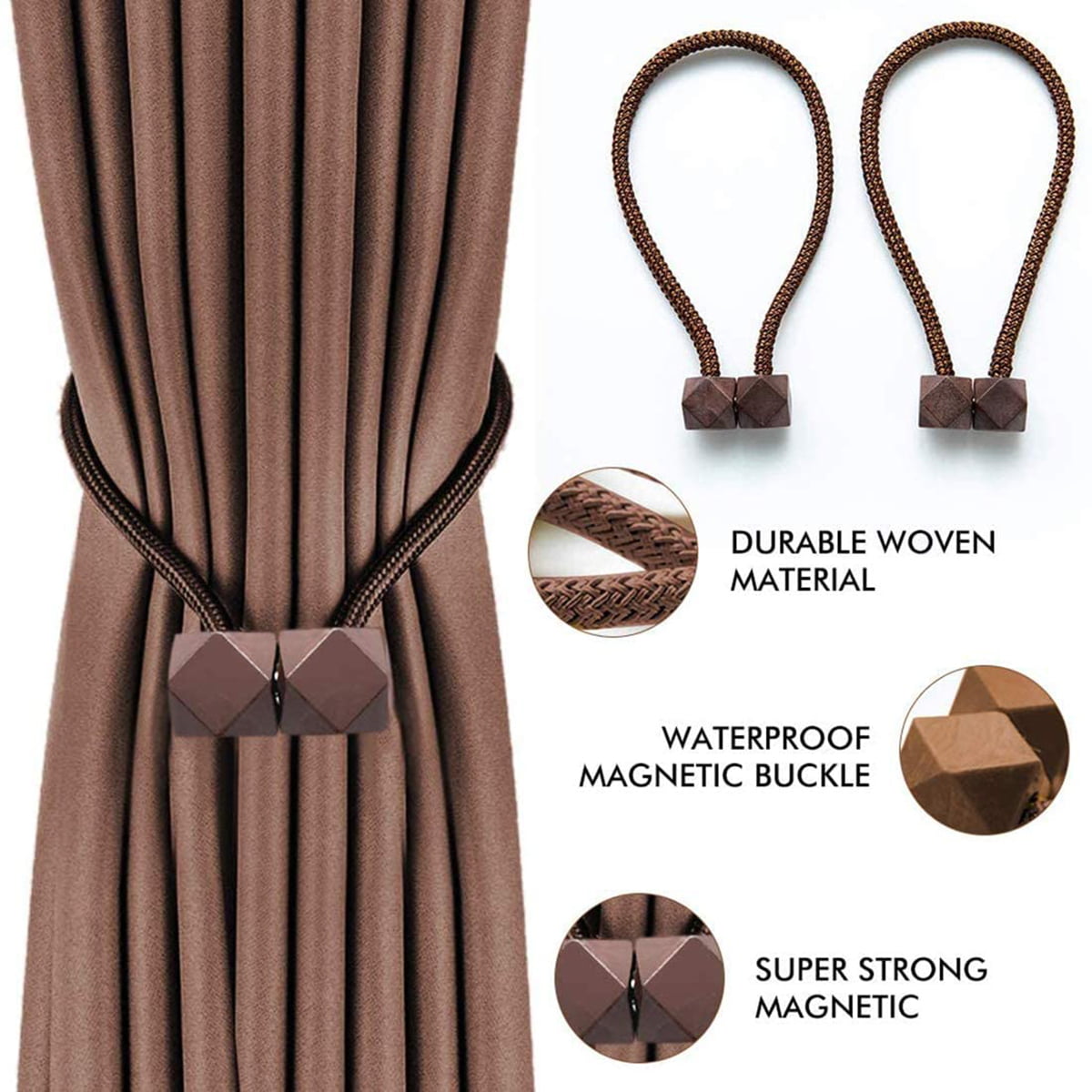 Details about   Curtain Tie Back Hooks Window Blind Tiebacks Hanger Rack-4 Pack 