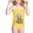 thumbnail image 3 of FOR U DESIGNS Toddler Baby Girl Sleeveless Swimsuit Summer Bathing Suit for Kids 3-4 Years Old Sloth Baby One-Piece Outfit Breathable Halter Neck Swimwear, 3 of 6