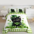 thumbnail image 2 of Feelyou Cat Kitten Queen Comforter Set, St. Patrick's Day Shamrock Bedding Set, 3pcs, 2 of 8