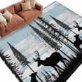 thumbnail image 2 of Deer Bear Area Rug 6x9 FT, Non Slip Living Room Throw Carpet, Retro Farmhouse Trees Forest Wooden Grain Washable Soft Large Floor Carpet Non-Shedding Rug for Bedroom Dining Room Play Room, 2 of 9