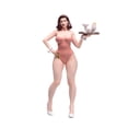 thumbnail image 2 of 1:18 Niña con bandeja de servir Modelo Mini Mujeres en traje de baño Figura Dioramas Modelos de personajes 3D coleccionables para, 2 of 9