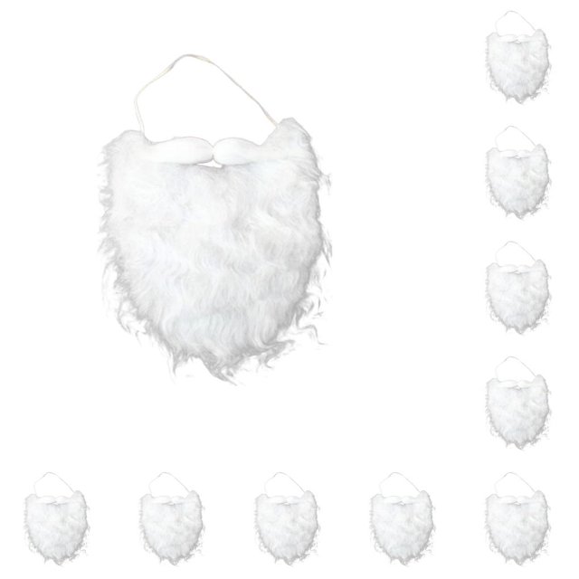 Billuyoard Santa Claus Fake Beards Christmas Party Cosplay Facial Toys Props Hair Role-Playing for Adult Children Performance blanco 10piezas Billuyoard CBP447842