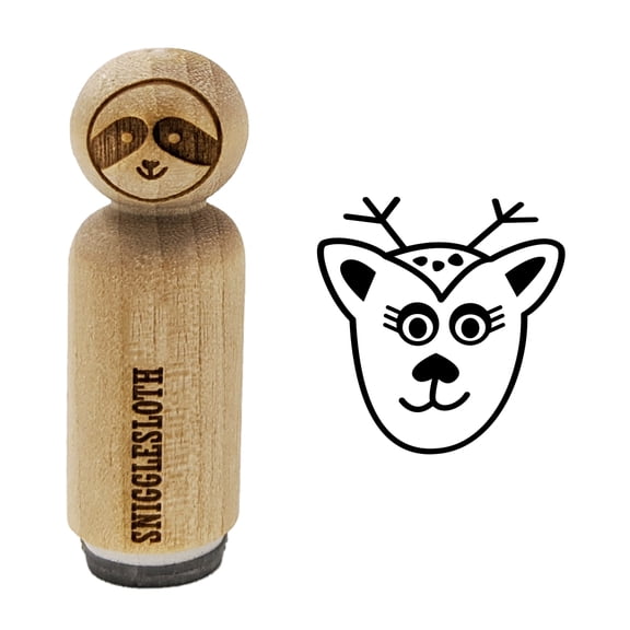 Delightful Deer Face Rubber Stamp for Scrapbooking Crafting Stamping - Mini 1/2 Inch