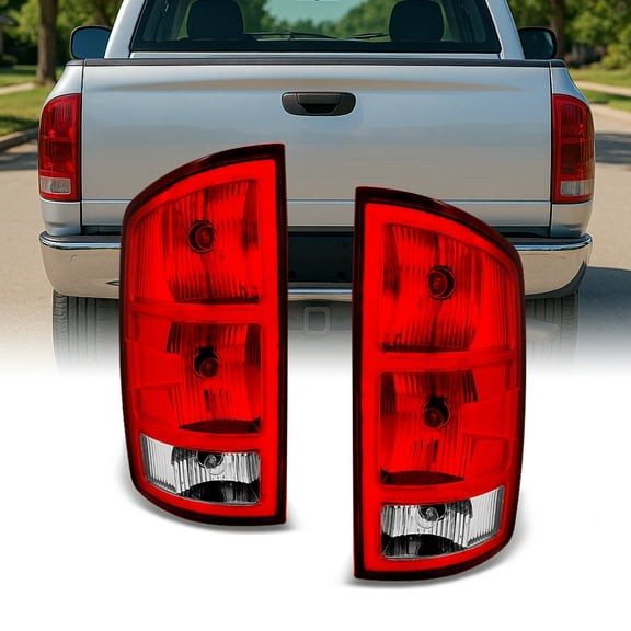 AKKON - For 02-06 Dodge Ram 1500 | 2500 |3500 Pickup Truck Red Clear Tail Lights Replacement With Circuit Board Pair