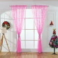 thumbnail image 4 of Snowflake Curtain Voile Fabric Rod Pocket Window Drape for Living Room Bedroom 39x79 Inch Pink, 4 of 8