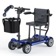 ENGWE 4 Wheel Electric Mobility Scooter for Seniors & Adults Foldable Lightweight Mobility Scooter with Removable Dual Battery 20 Miles Long Range Electric Scooter Powered Wheelchiar for Travel Blue