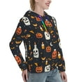 thumbnail image 3 of Hoodies for Women - halloween spooky fun pumpkins bats Comfrt Colour Drawstring Women'S Fashion Hoodies & Sweatshirts, Fall Outfits Clothes for Women 2024 Pullover with Kangaroo Pocket, 3 of 7