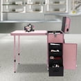 thumbnail image 6 of Makeup Train Case Travel Cosmetic Trolley Organizer Rolling Manicure Desk Light, 6 of 13