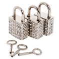 thumbnail image 4 of LOVIVER 3 Pieces Diamante Square Padlock with Key Travel Locker Set Pendant, 4 of 8
