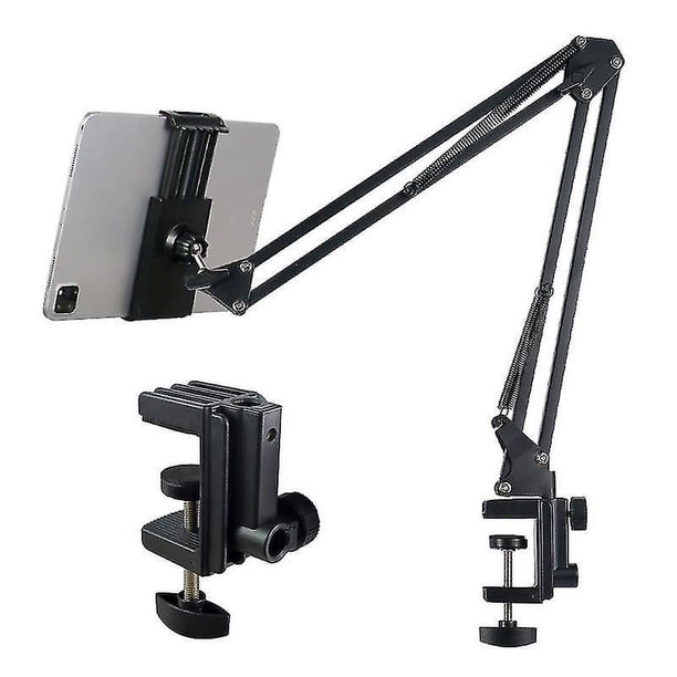 Soporte para teléfono con soporte para video de techo, soporte para teléfono articulado con brazo de tijera para mesa