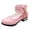 Pink, variant on Girls Mary Jane Dress Shoes Lace Pearl Ankle Cuff Bowknot Rhinestone Tassel Detail Rear Zipper Low Heel Flats (White, 10.5-11 Years )