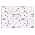 thumbnail image 2 of Wildflower and Butterfly Bathroom Floor Mat Pink and Purple Floral with Eucalyptus Leaf on White Bathroom Mat Botancial Non-Slip Waterproof Inside Floor Mat for Entryway Home Decor,24 x 16 inch, 2 of 7