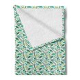 thumbnail image 2 of Leaves Soft Flannel Fleece Blanket, Various Type Green Tone Leaves Scattered Randomly on White Background Tangled Design, Cozy Plush for Indoor and Outdoor Use, 50" x 70", Multicolor, by Ambesonne, 2 of 5