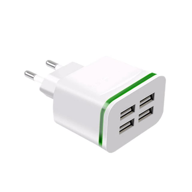 Cargador de pared USB de 20 W, 5 V/4 A, 4 puertos, adaptador de carga para smartphones