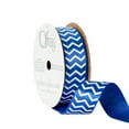thumbnail image 2 of Offray Ribbon, Chevron Royal Blue 7/8 inch Single Face Satin Polyester Ribbon, 9 feet, 2 of 8