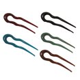 thumbnail image 3 of 5Pcs en Forme de U en Résine Bâton de Cheveux en Forme de Vague Coiffure Chopstick Femmes (Couleur Mixte), 3 of 7