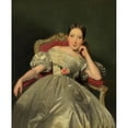 thumbnail image 2 of Ferdinand Georg Waldmüller 15x18 Black Ornate Wood Framed Double Matted Museum Art Print Titled - Sitting Girl in White Atlas Dress (1839), 2 of 5