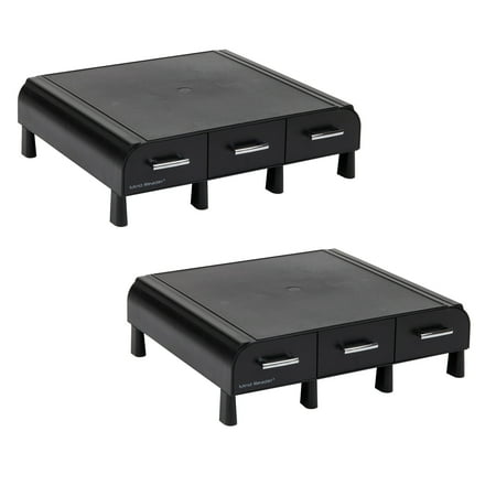 Mind Reader - PC Laptop IMAC Monitor Stand 2 pk - Black