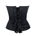 thumbnail image 5 of KHONTS Women’s Backless Strapless Satin Longline Bustier Bridal Bras Full Support Lingerie Black XXL, 5 of 5