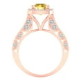 thumbnail image 4 of 2.7ct round cut yellow Zircon 18k rose gold halo Bridal Wedding Engagement Promise Anniversary Ring for Women size 4.25, 4 of 7