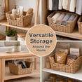 thumbnail image 7 of HomeZone PE Rattan Storage Basket Organizers with Open Front, 2-Pack, Beige, 7 of 7