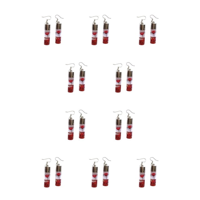Minnieouse 1 par de pendientes de gota para mujer, colgante de botellas de cristal, elegante, delicado, suministros de joyería para oreja, Rojo 10piezas