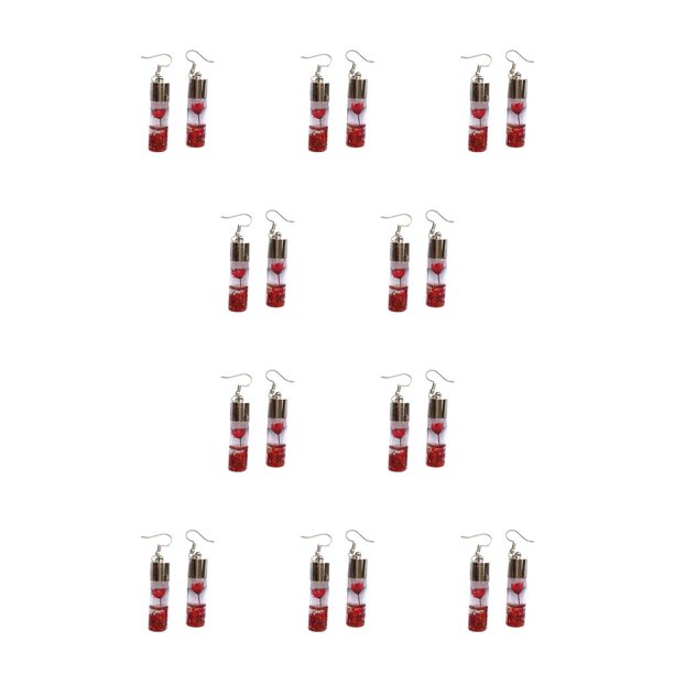 Minnieouse 1 par de pendientes de gota para mujer, colgante de botellas de cristal, elegante, delicado, suministros de joyería para oreja, Rojo 10piezas