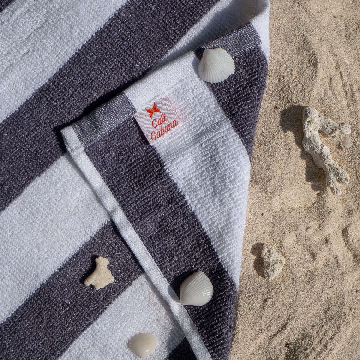 Arkwright Cali Cabana Beach Towels - 100% Ring Spun Cotton Pool Towel - 30 x 60 in. - (Bulk Case of 32) Grey
